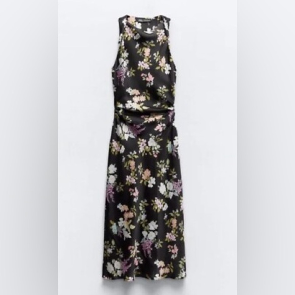 Zara Black Floral Maxi Dress